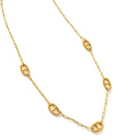Générique Collier Sautoir Long Acier Inoxydable 316L – Chaîne Ajustable – Bijoux Résistants à l’Eau – Maille Marine, Chaîne d’Ancre, Grain de Café – Tendance Intemporel pour Femme, Ados – Idée cadeau