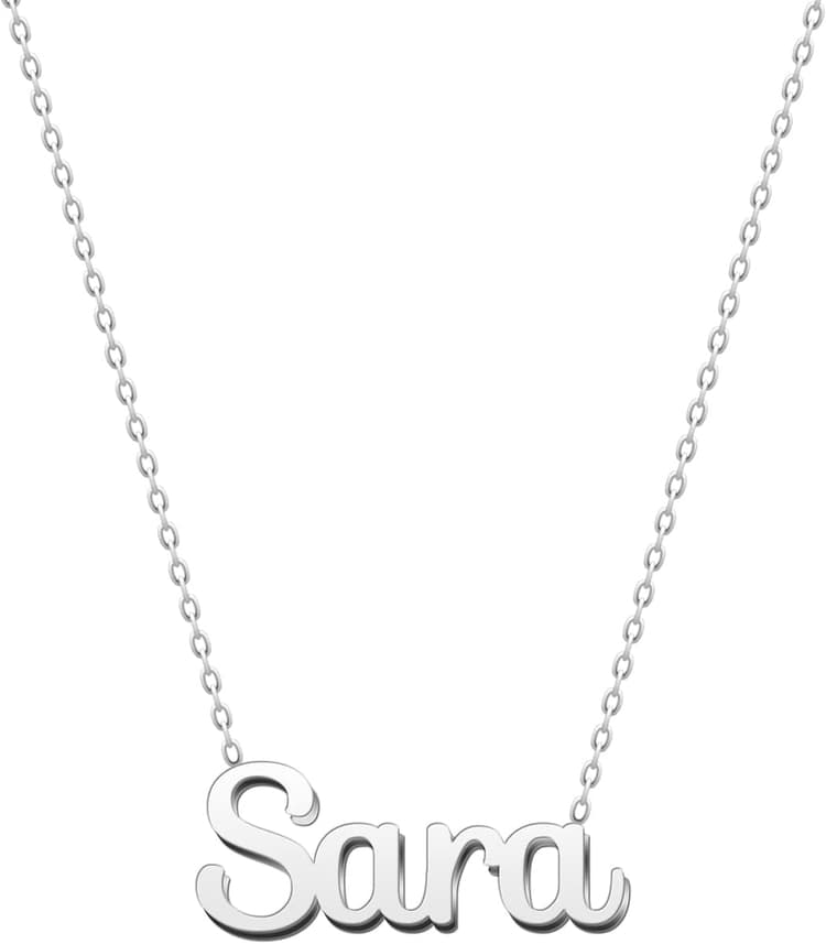 Collier Prénom en Acier Inoxydable - Pendentif Nom Personnalisé Argent ou Or - Collier Femme - Cadeaux Personnalisés pour Femme