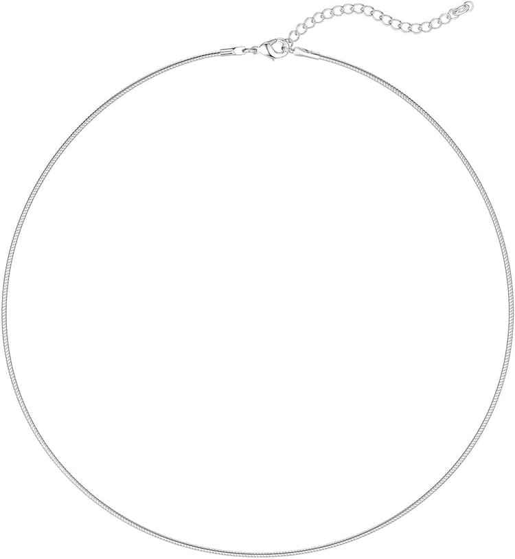 Collier pour hommes femmes corde chaîne lien acier inoxydable 45CM