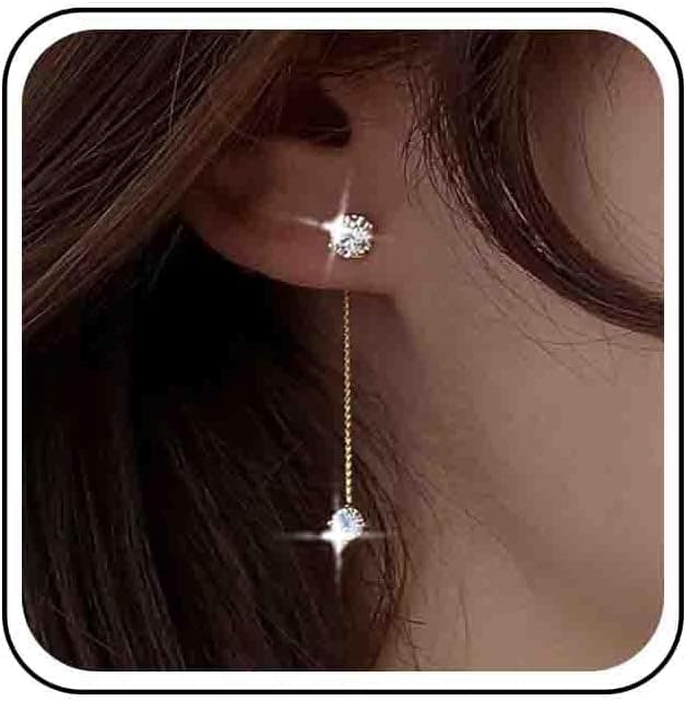 Boucles D'oreilles Diamantées Mariage Boucles D'oreilles Longues Chaîne Or Tassel Boucles D'oreilles Pendantes Mariage Boucles D'oreilles Mini Cz Boucles D'oreilles Bijoux Femmes Et Filles