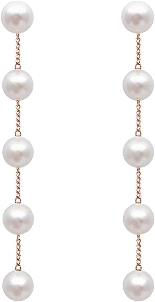 1 Paires Boucles d'Oreille Perle pour Femme Fille Boucle d'Oreille Femme Boucle d'Oreille Pendante Boucles d'Oreilles Perle Blanches de Culture Hypoallergénique Élégant Boucles d'Oreilles Perles