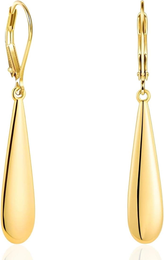 Boucles d'oreilles pendantes en or pour femme, longues gouttes d'eau, hypoallergéniques, minimalistes, cadeaux bijoux