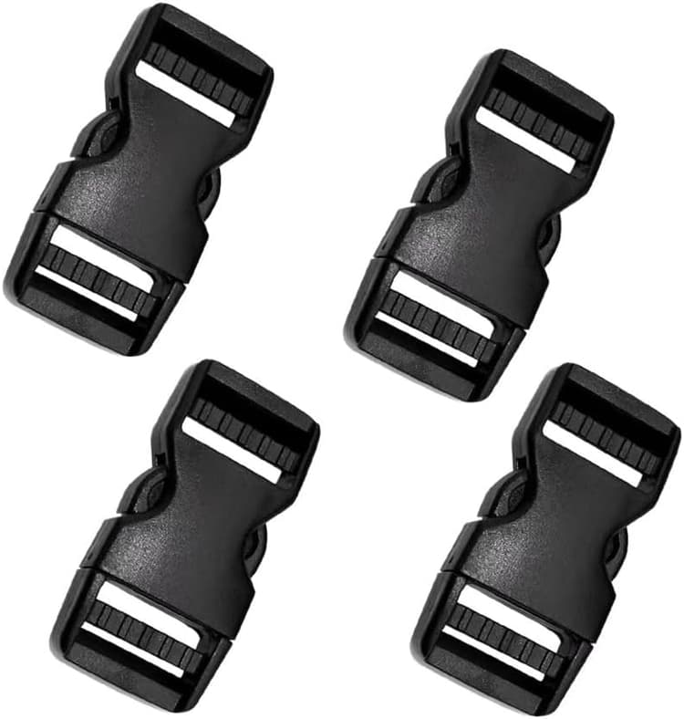 Boucles Enfichables, 4 Pcs Boucles en Plastique à Déclenchement Latéral, 25 mm Boucle de Sangle de Sac à Dos, Side Release Buckle, Boucle à Double Ouverture Latérale