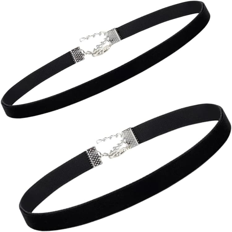 2 Pièces Velours Ruban Collier Ras du Cou pour Femmes Filles, Accessoires de Cou Élégants pour Femmes, Chaîne de Clavicule Réglable Sexy, Collier Simple et Polyvalent