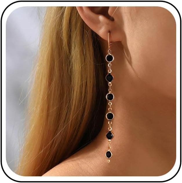 Boucles d'oreilles pendantes en cristal rubis Boucles d'oreilles à pampilles en strass rouge Boucles d'oreilles à pampilles à longue chaîne Cz Boucles Huggie Hoop en or Boucles mariage Ruby