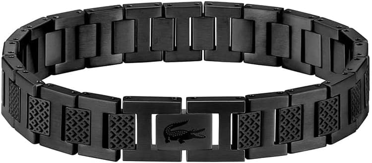Lacoste Bracelet à maillons Collection METROPOLE Embelli avec motif petit piqué - Disponible pour homme et femme