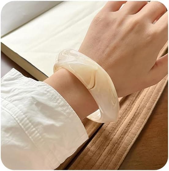 Bracelet en Résine pour Femme, Large Bracelet Jonc en Résine Acrylique Géométrique Résines Acrylique Large Manchette Accessoires de Bijoux pour Femmes Filles