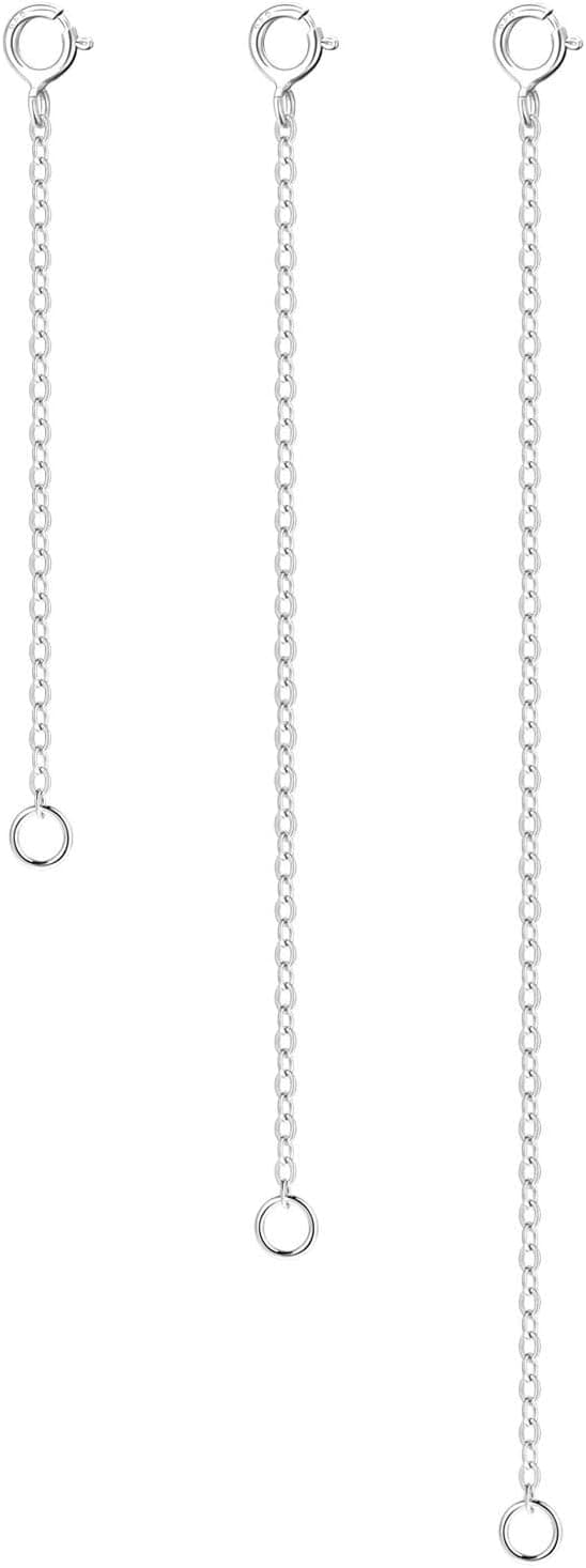 chaîne d'extension en Argent Sterling 925 pour Femme, rallonge de chaîne pour allonger Vos Colliers et Bracelets pour la Fabrication de Bijoux
