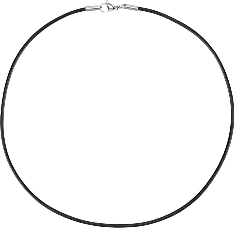 Auroris Chaîne en cuir véritable Noir Épaisseur 2 mm avec fermoir mousqueton en acier inoxydable