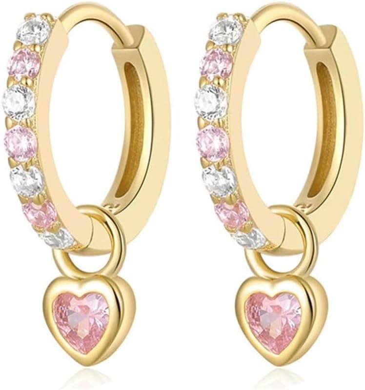 Créoles En Argent 925 Pour Femmes Et Filles Comme Boucles D Oreilles Huggies Avec Pendentif Coeur En Or Et Argent Hypoallergéniques Pour Enfants Et Adultes