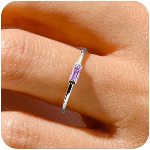 ZHESHY bague femme Or Argent bague plaqué or 14K avec pierre naissance turquoise améthyste Grenat alliance bague de fiançailles Hypoallergénique bijoux Cadeau Anniversaire taille 52 54 57 60 62