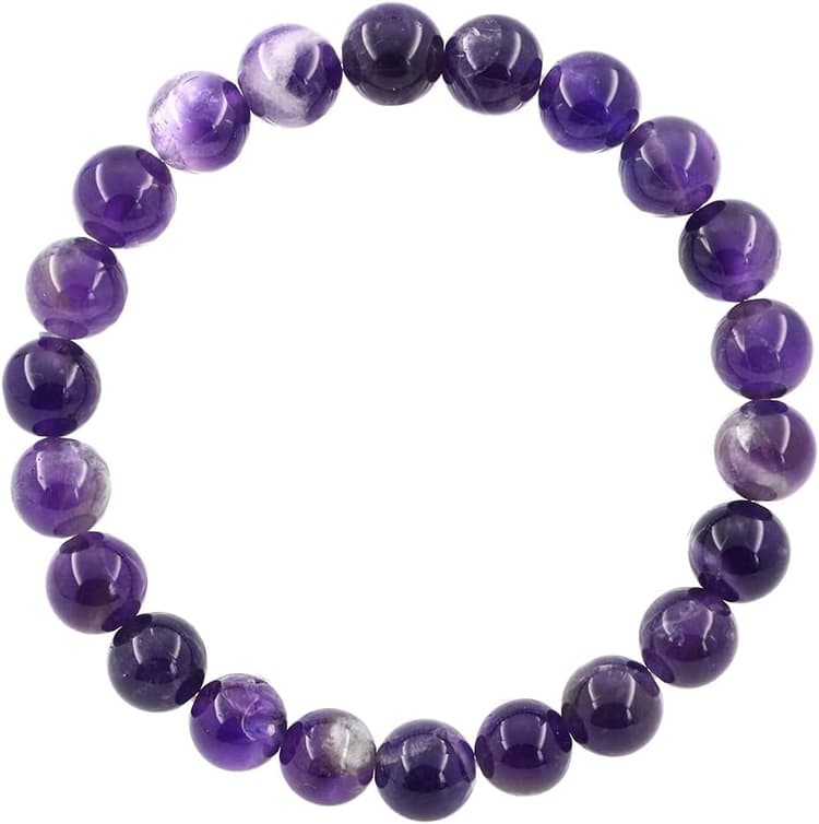 Ouubuuy Bracelet Amethyste Pierre Naturelle Lithotherapie Bracelet Perles Femme en 8mm
