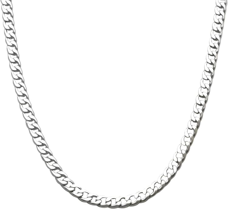 Colliers pour hommes, chaîne de 5 mm, chaîne en argent, collier en acier inoxydable pour hommes, cadeaux pour garçon, mari, frère, petits amis