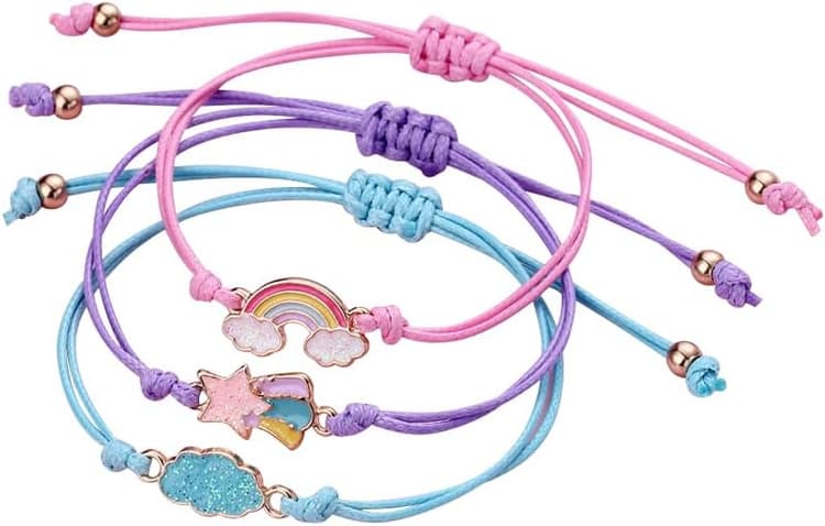 Bracelets pour filles, bracelets tressés réglables pour enfants, cadeaux pour filles et enfants, cadeaux d'anniversaire