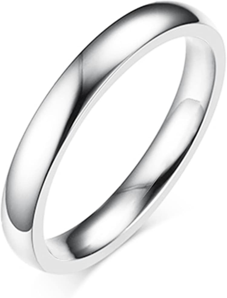 AURSTORE Bijoux Bague Homme Femme Anneau Inox fiançaille mariage 4mm Taille au choix 51-65