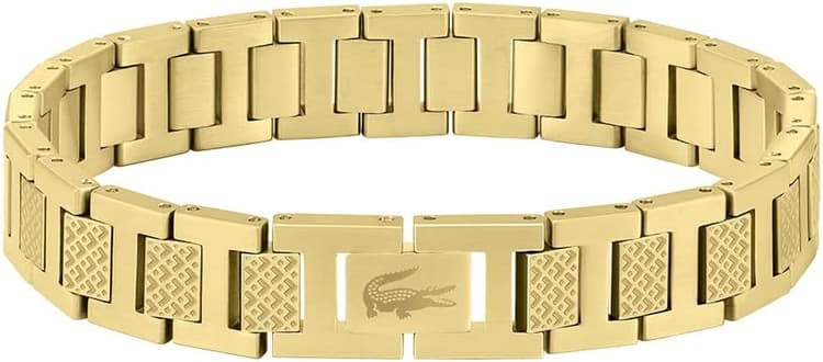 Lacoste Metropole Bracelet – Unisex H-Link with Crocodile Clasp – Adjustable Polished Finish Accessory