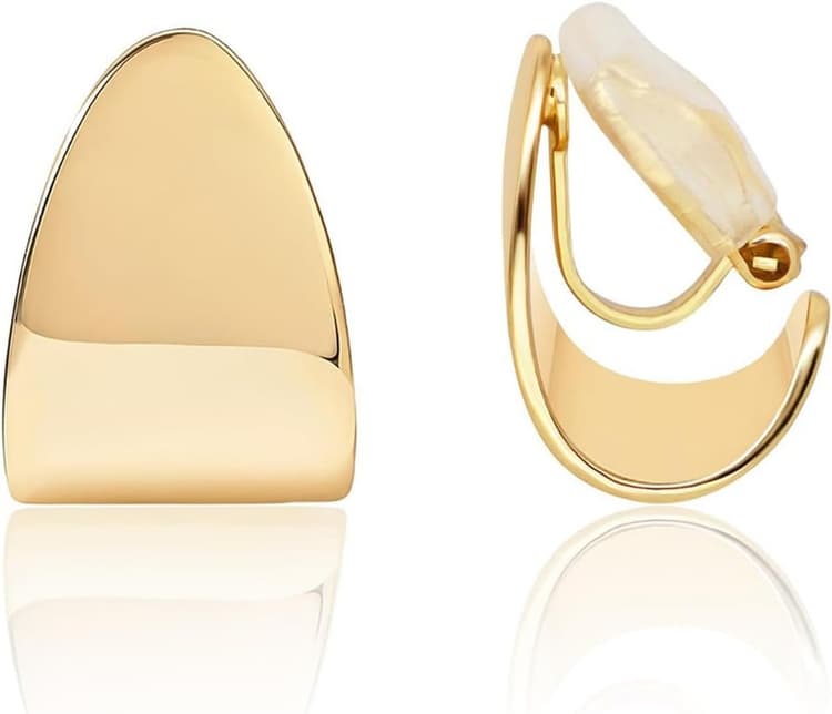 Boucles d'oreilles Clip Femme 14K Or Aucun Perçage Nécessaire Hypoallergénique Confortable À la Mode 2025