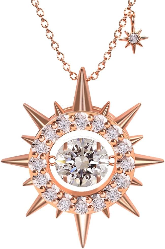 Collier en moissanite pour femme, pendentif, diamant cultivé en laboratoire, plaqué or rose 18K， collier pour homme, cadeau de bijoux.