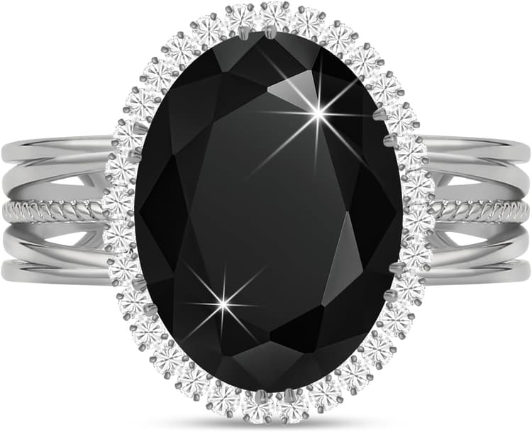 Linawe Bagues en faux diamant pour femmes, bague en moissanite pour femme, bijoux bague avec pierre, bague ajustable, bague tendance en or/argent