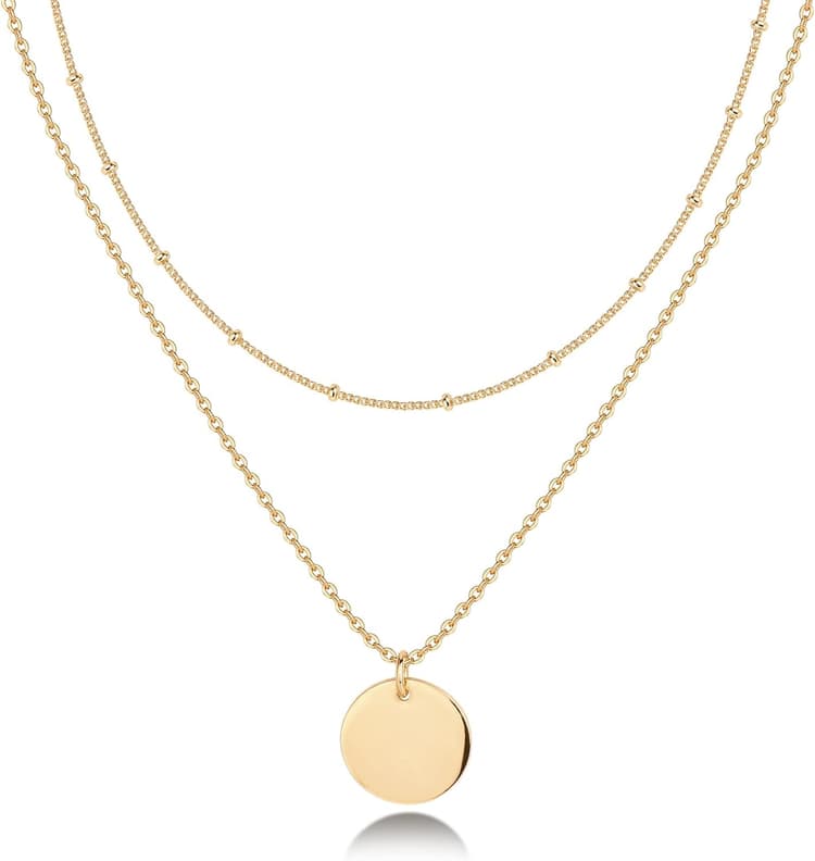 PAVOI 14K Gold Plated Layering Necklaces | Stylish Minimalist Design Pendant Necklaces | Butterfly, Heart, Lock, Evil Eye, Coin, Lightning Bolt, Circle, Cross Pendants for Women - Valentines Day Trendy Jewelry