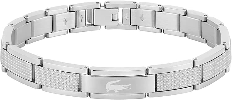 Lacoste Bracelet à maillons pour Homme Collection STENCIL en Acier inoxidable