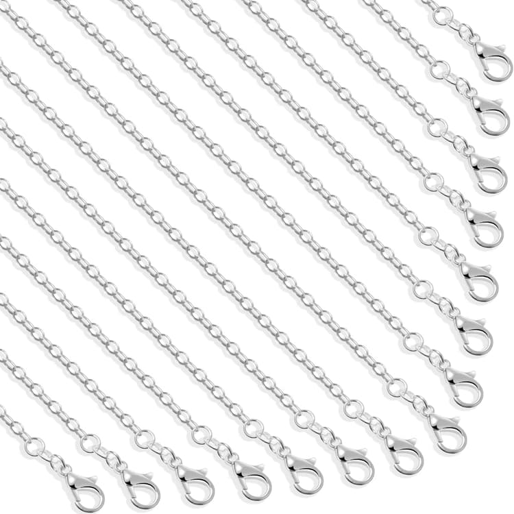 selizo 30 Pack Chain Necklace Bulk Jewelry Making Chains Silver Plated Necklace Chains for Necklace Jewelry Making, 1.2 mm (20 Inches)
