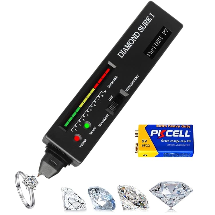 Testeur de Diamants Stylo Professionnel - Testeur Bijoux Portable avec Capteur Thermique & Affichage LED, Détection Rapide 0,5s pour Expertise Bijoux, Test Or & Vérification Gemmes, Inclut