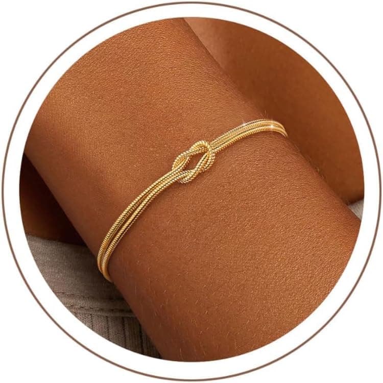 ZHESHY Bracelet Femme Argent Or Plaqué Or 14k Réglable Empilable Chaîne Bracelets Coeur Perle Love Scintillante Lot Bracelets Personnalisé Fantaisie Anniversaire Pour Femmes File Bijoux 16cm+5cm