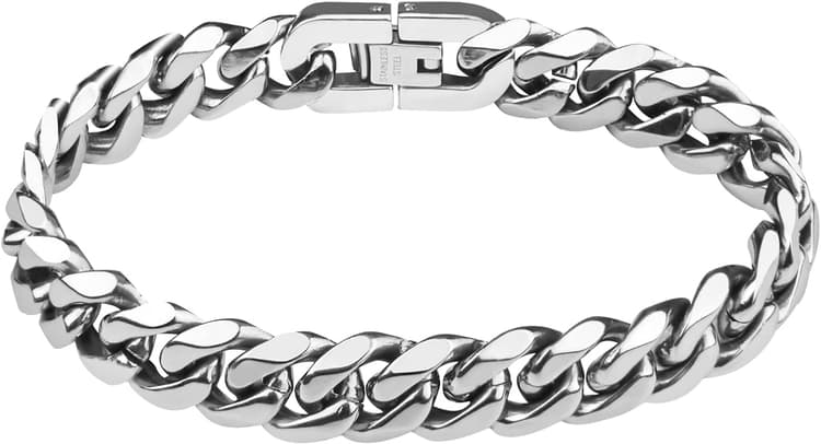 flintronic Homme Gourmette Chaîne Bracelet en Acier Inoxydable, Chaîne Grosse Maille Bracelet,Chunky Bracelet de Hip-hop Tendance Chaîne Punk Rappeur Bijoux Cadeau