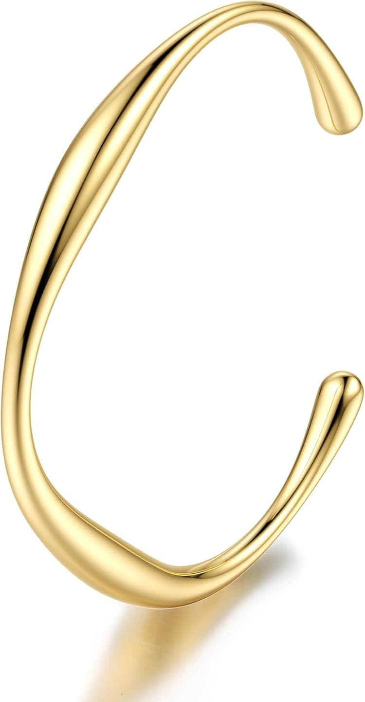 YADOCA Bracelet Jonc Femme Acier Inoxydable Plaqué Or 14 Carats Bracelets Manchette Bracelet Femme Or Bijoux pour Femmes