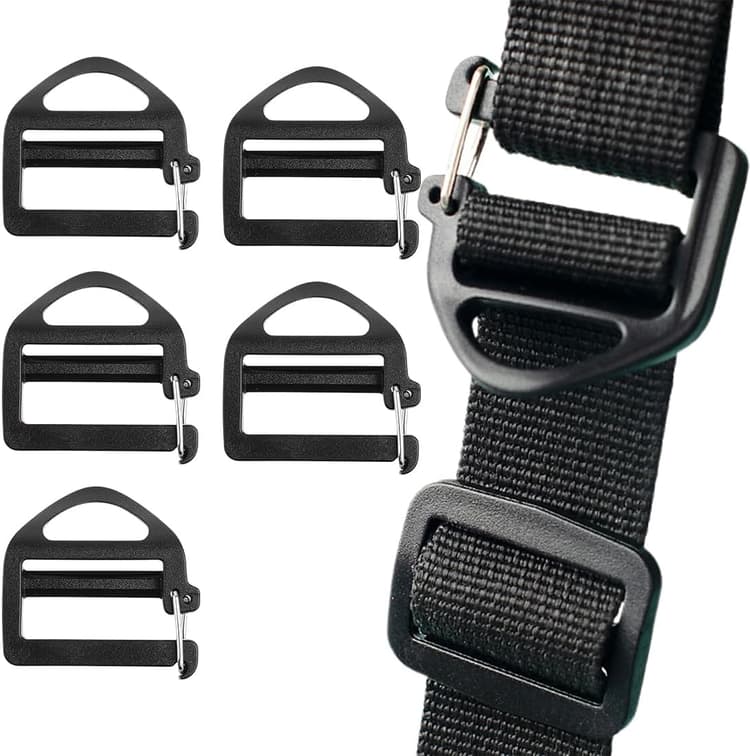 5Pcs Boucles Réglables pour Sangle Plastique Fermoir à Clip pour Sac à Dos Valise Bagage Outils de Réparation