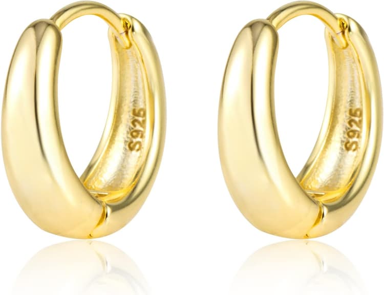 ALEXCRAFT Boucles d'oreilles Femme Argent 925 Post Cartilage Femme Mini Creoles