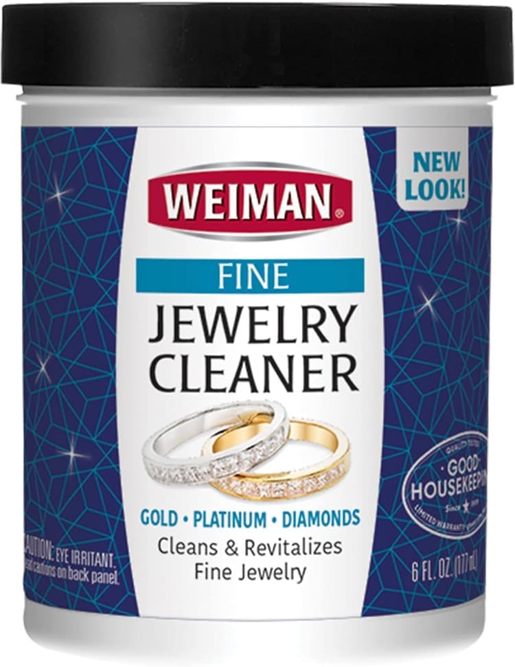 Weiman Liquide de Nettoyage pour Bijoux – Restaure Brillance et Brillant à vers Or, Diamant, Platine, Bijoux et Pierres précieuses – 7 FL. oz