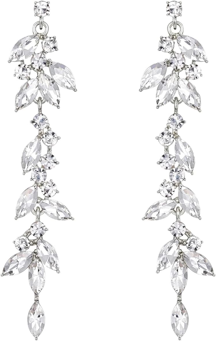 Boucles d'Oreilles Femme, Strass Long Gland Boucles d'Oreilles, Bijoux Tendance, avec Pendentif en Cristal, Cadeau pour Femmes, Petite, Maman, Fille, Amie