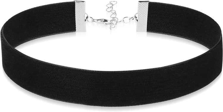 Lusofie Collier ras du Cou Noir en Velours pour Femmes Classique Gothique Punk Rétro Halloween Carnaval fête Accessoires de Costume 2cm