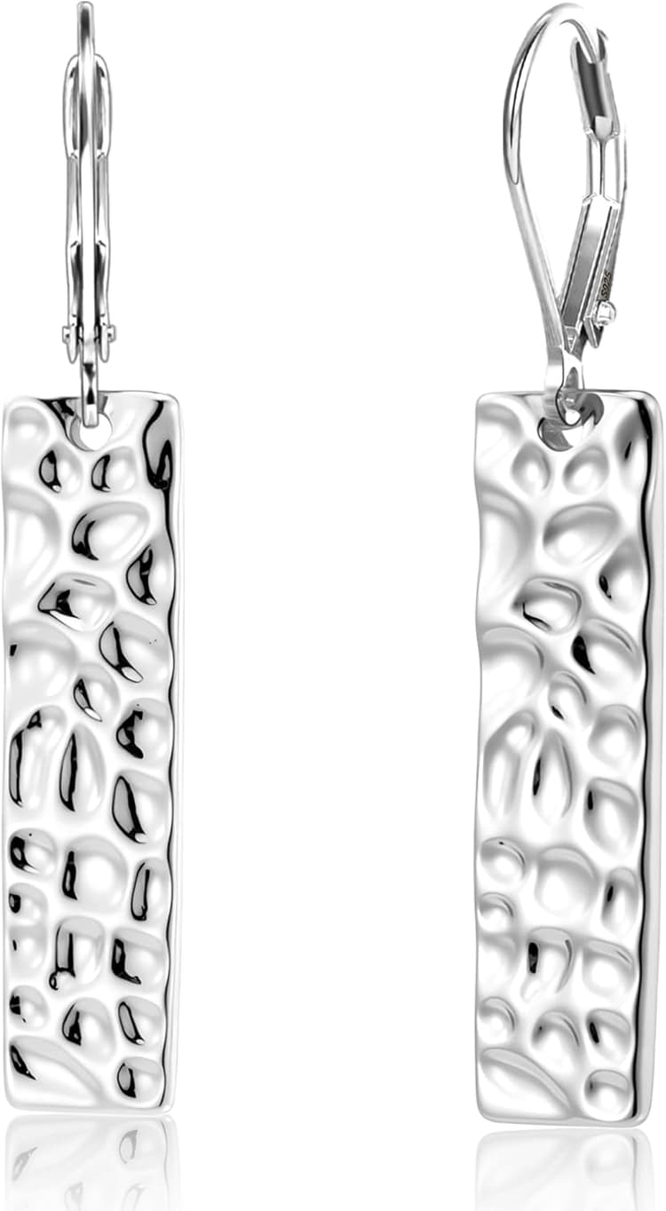 ASH'S CHOICE Boucles d'oreilles Pendantes en Argent 925 Hypoallergéniques avec Pendentif Double Torsadé/Spirale/Geuille/Gouttes d'eau Boucles d'oreilles Longues Boho pour Femme