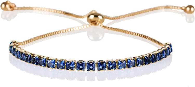 ZAVANA Bracelets réglables pour femmes, bracelets de tennis délicats pour femmes avec pierres de zircone cubiques transparentes ou colorées, joli bracelet bolo pour femme