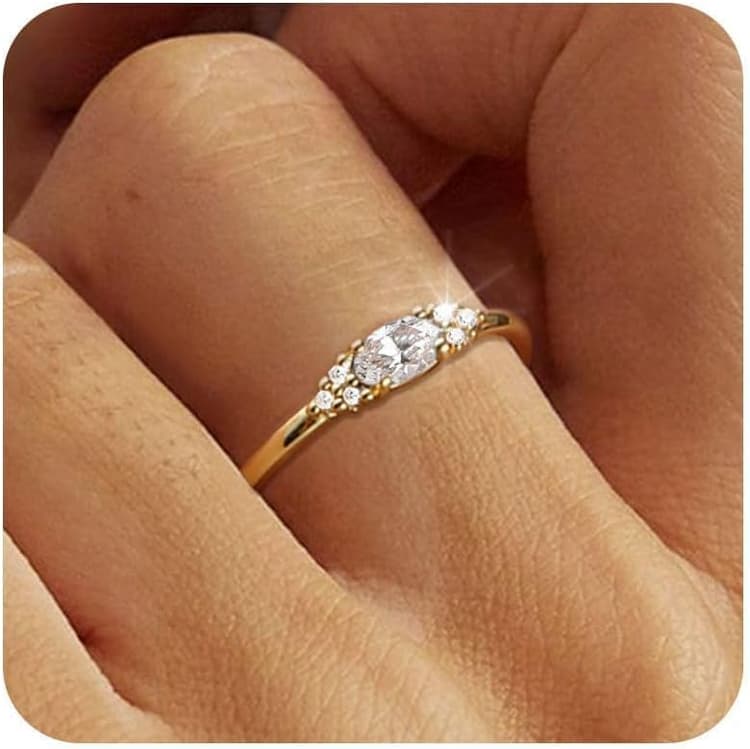 Bague Femme Or Pierre de Naissance Bagues Plaqués Or 18 Carats Pouce Bague con Citrine Grenat Améthyste Péridot Émeraude Alliance Bague Fiançailles Promesse Mariage Cadeau Anniversaire Bijoux