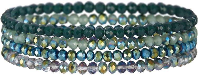 FULU AUTUMN Bracelet Boheme en Perles pour Femme Bracelet de Perle Cristaux Elastique Multicouches Bijoux Fantaisie Cadeau pour Femme