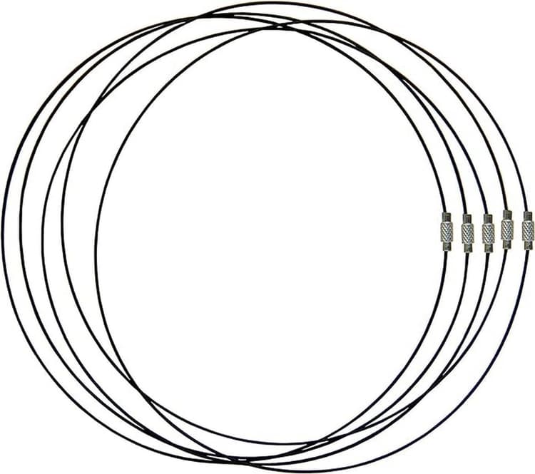 5 COLLIERS TOUR DE COU NOIR SEMI RIGIDE FERMOIR A VIS - CREATION PERLES