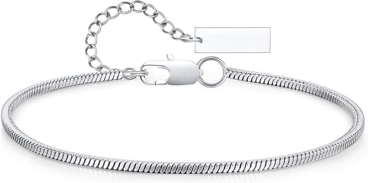 Chaîne Bracelet Homme Gourmette Argent - Chaine Fin Maille Bracelet en Acier Inoxydable, Chaîne Figaro Cubaine Torsadée, Gourmette Ultra Mince