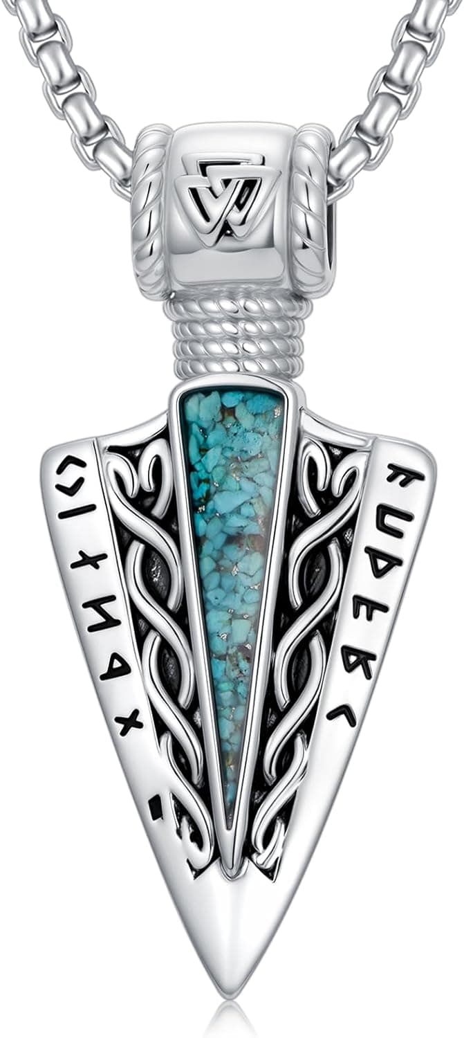 Natural Turquoise Necklaces for Men Women 925 Sterling Silver Western Necklace Boho Jewelry Birthday Ghristian Gifts for Him Her