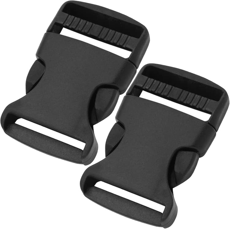 2 Pièces Boucle Plastique 25mm Avec Clip, Fermoirs de Sac à Dos à Double Ouverture Latérale, Side Release Buckle Pour Bagages