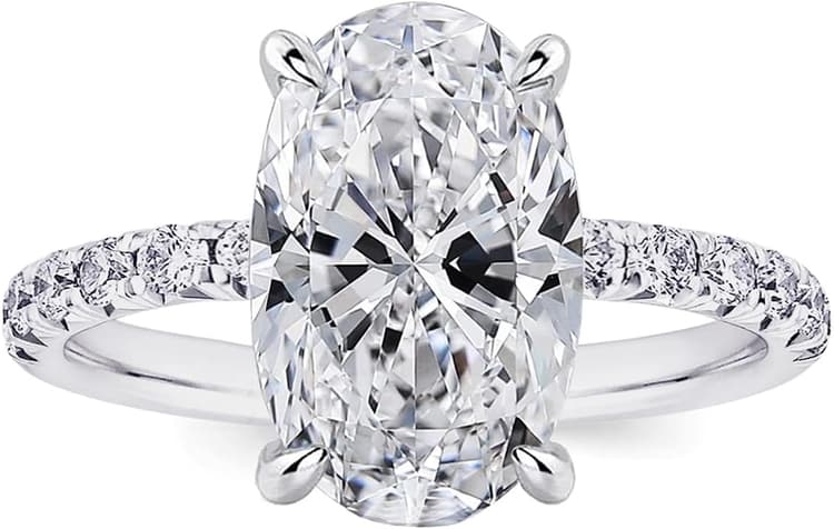 1.5CT/3.5CT/5.5CT/8CT Oval Engagement Rings for Women,Oval Diamond Ring,925 Sterling Silver 18K Yellow/White Gold Plated Promise Ring