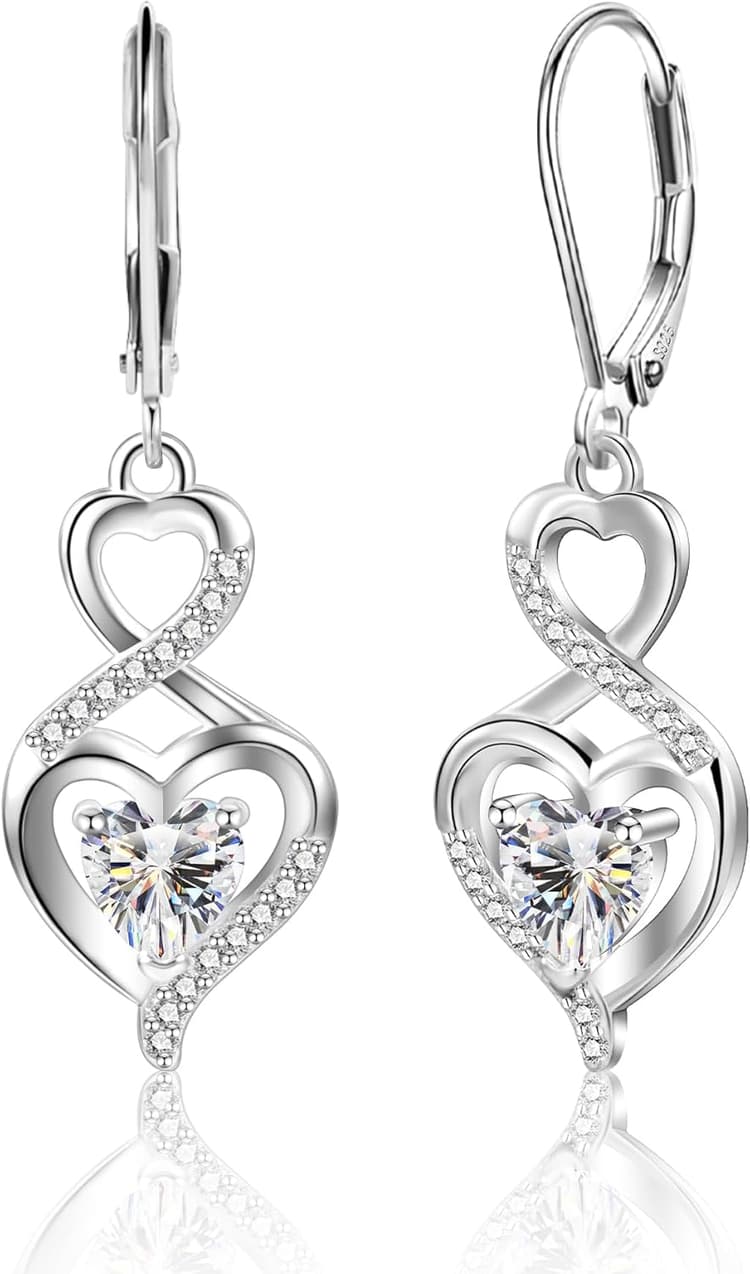 ALEXCRAFT 925 boucles d'oreilles en argent Zircon boucles d'oreilles pendantes pour femmes boucles d'oreilles pendantes cadeau pour femmes petite amie maman fille