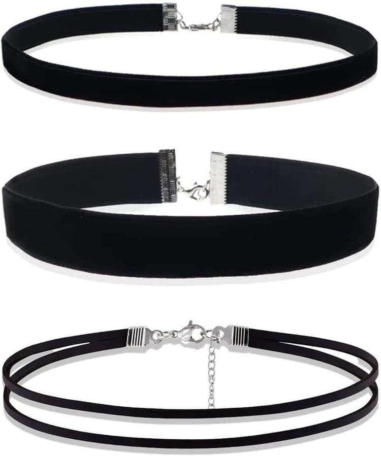 Ensemble Ras du Cou en Velours Noir 3 Pièces, Collier Simple À La Mode, Collier Classique, Accessoires pour Femmes, Accessoires Vestimentaires