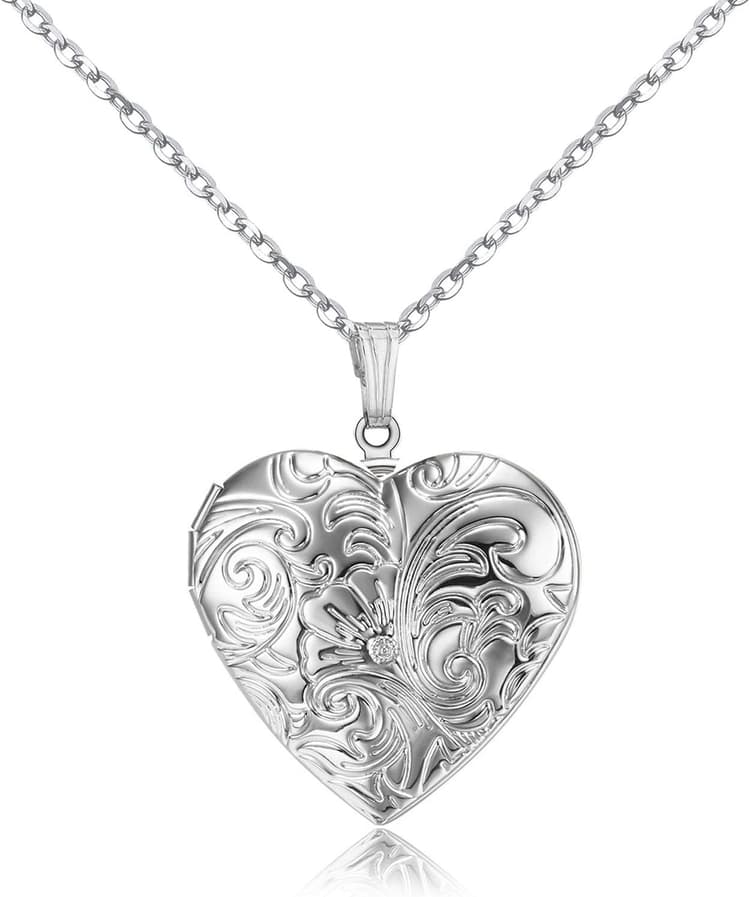 Locket Necklace that Holds Pictures Flower Lockets Pendant Necklaces Birthday Gifts Jewelry