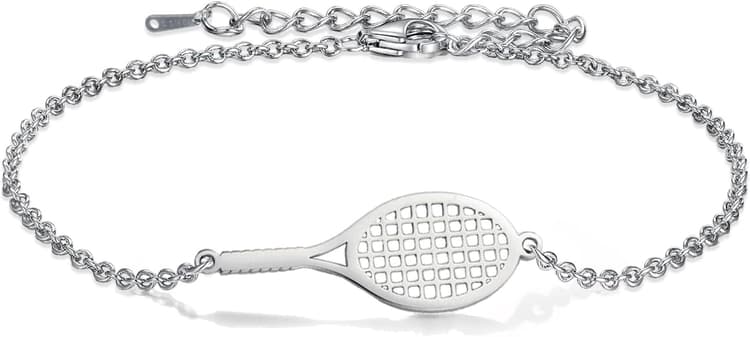 VASSAGO Raquette de tennis Bracelet pour femmes hommes délicat réglable Tennis raquette charme superposition Sport bracelet Bracelet amoureux bijoux Tennis cadeaux