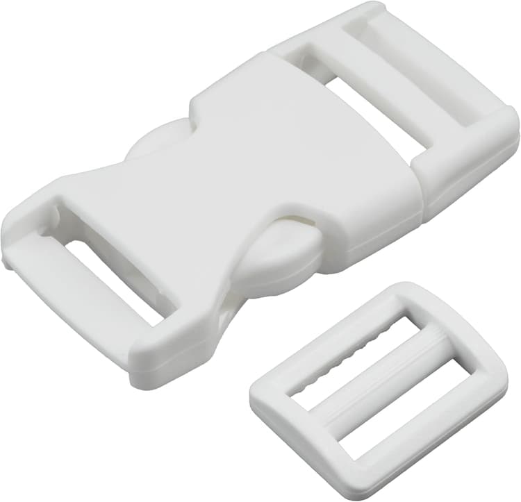 AERZETIX - Kit de 6 Boucles clips d'attache réglable à ouverture rapide + 6 Boucles coulissantes pour ajustement de sangles et bretelles | passant 20 mm | en plastique