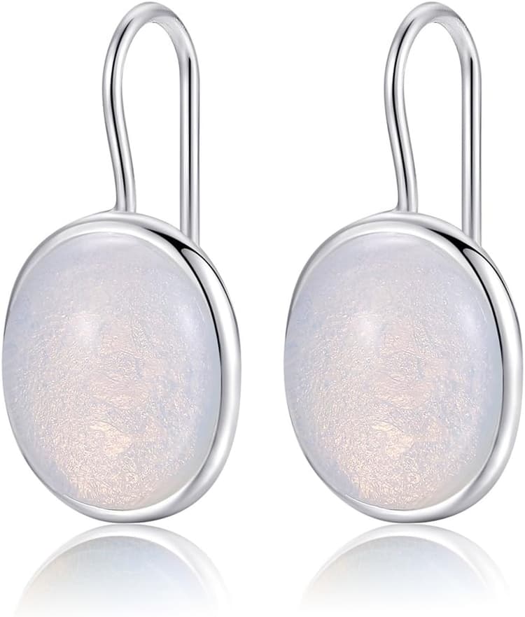 Argent 925 pour Femme avec Pierre Naturelle et Cristaux Multicolores Scintillants Changeant de Couleur Boucles d'Oreilles en Pierres Précieuses Bijoux